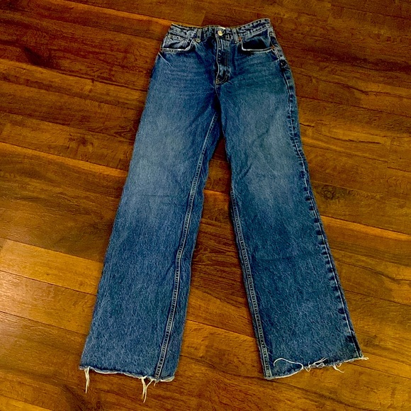 Zara Wide Leg Blogger Jeans - Picture 2 of 3